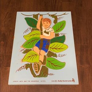 Vintage 1980 Jack & the Beanstalk Wooden Puzzle